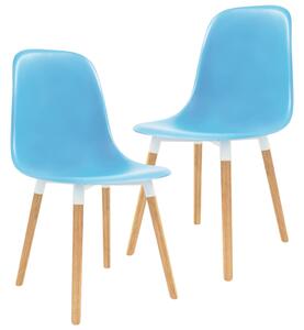 Krzesła do jadalni, 2 szt., niebieskie, plastik