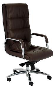 Fotel biurowy Nexus SN3, skórzany, w kolorze brązowym, elegancki