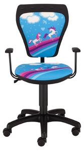 Krzesło dziecięce Ministyle gtp Pony, czarne z kucykiem, czarno-niebieskie