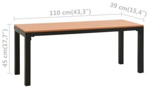 Ławka ogrodowa, 110 cm, stal i wpc, brązowo-czarna