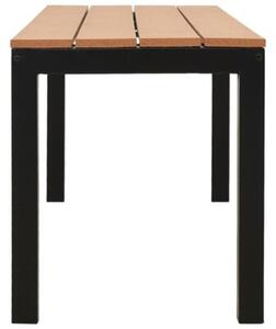 Ławka ogrodowa, 110 cm, stal i wpc, brązowo-czarna