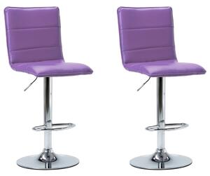 Krzesła barowe, 2 szt., fioletowe, sztuczna skóra