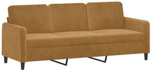 Sofa 3-osobowa z poduszkami, brÄ zowa, 180 cm, aksamit