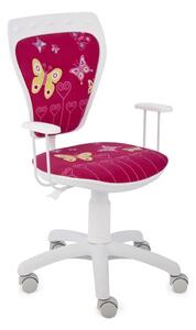 -10% z kodem MARZYCIEL - Krzesło dziecięce Ministyle White Butterfly do nauki przy biurku, różowe
