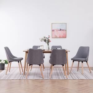Krzesła do jadalni, 6 szt., jasnoszare, tapicerowane tkaniną