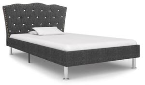 Łóżko z materacem, ciemnoszare, tkanina, 90 x 200 cm
