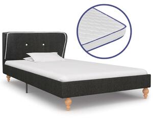 Łóżko z materacem memory, ciemnoszare, juta, 90 x 200 cm