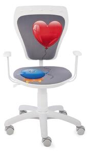 Krzesło dziecięce Ministyle White Kurczak z Sercem, do biurka dla dziecka