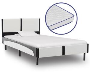 Łóżko z materacem memory, sztuczna skóra, 90x200 cm