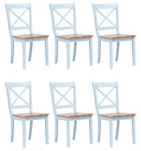 Krzesła stołowe, 6 szt., szary i jasny brąz, drewno kauczukowca