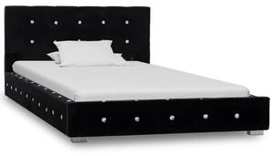 Łóżko z materacem, czarne, aksamit, 90 x 200 cm