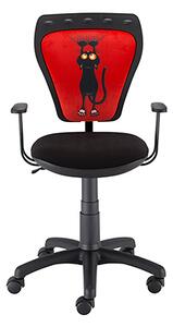 Krzesło dziecięce Ministyle gtp Kot, czarne, czerwone do nauki