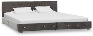 Łóżko z materacem memory, szare, aksamit, 160 x 200 cm