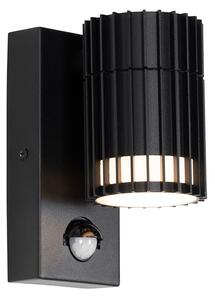 Zewnetrzna Design buiten wandlamp zwart met bewegingssensor IP44 - Boris Oswietlenie zewnetrzne