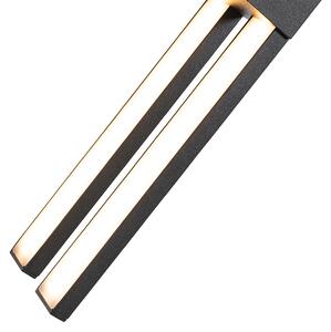 Zewnetrzna Nowoczesny Kinkiet / Lampa scienna zewnętrzny czarny z 2-punktowymi diodami LED IP54 - Jamal Oswietlenie zewnetrzne