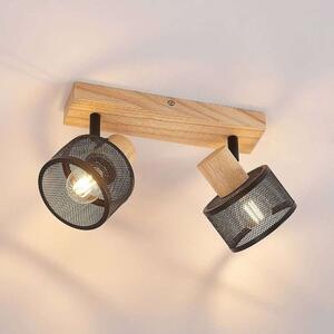Lindby - Evinora 2 Lampa Sufitowa Black/Wood Lindby