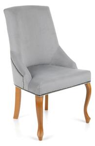 Krzesło Alexis 2 z pinezkami, nogi Ludwik, wygodne, klastyczne, stylowe, stylizowane, tapicerowane, z giętymi nóżkami, do salonu, do jadalni