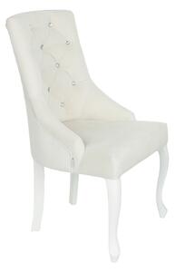 Krzesło Cristal z kryształkami, nogi Ludwik, stylowe, ozdobne, eleganckie, w stylu glamour, do jadalni, do toaletki, z pikowaniem