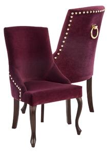 Krzesło Alexis 3 z pinezkami i kołatką, nogi Ludwik, stylowe, ozdobne, w stylu glamour, do jadalni, do kawiarni, do restauracji, do toaletki