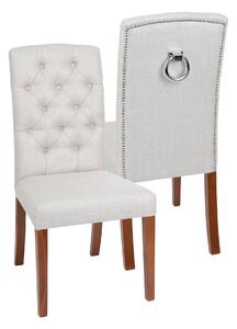 Krzesło Astoria Chesterfield 3 z pinezkami i kołatką, eleganckie, klasyczne, wygodne, do jadalni, restauracji, tapicerowane