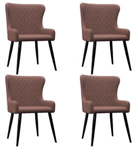 Krzesła do jadalni, 4 szt., brązowe, tapicerowane tkaniną