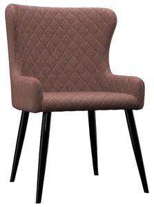 Krzesła stołowe, 4 szt., brązowe, obite tkaniną