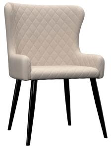 Krzesła do jadalni, 6 szt., kremowe, tapicerowane tkaniną