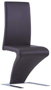 Krzesła o zygzakowatej formie, 4 szt., brązowe, sztuczna skóra