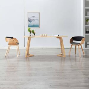 Krzesło do jadalni, czarne, gięte drewno i sztuczna skóra