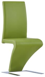 Krzesła o zygzakowatej formie, 6 szt., zielone, sztuczna skóra