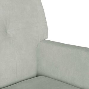 Sofa chesterfield aksamitna jasnoszara 2-osobowa z wsparciem oparcia
