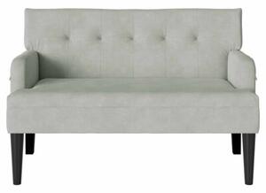 Sofa chesterfield aksamitna jasnoszara 2-osobowa z wsparciem oparcia