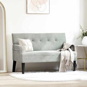 Sofa chesterfield aksamitna jasnoszara 2-osobowa z wsparciem oparcia