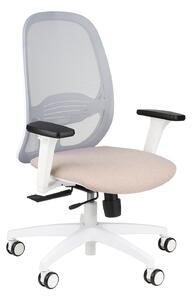 Krzesło biurowe Nodi WS z siatkowym, przewiewnym oparciem, białe, ergonomiczne, do biura i dla nastolatka