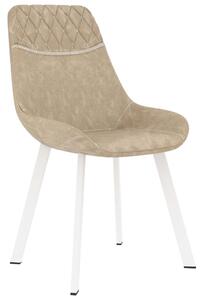Krzesła jadalniane, 2 szt., kremowe, sztuczna skóra