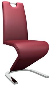 Krzesła o zygzakowatej formie, 4 szt., wino, sztuczna skóra