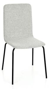 Krzesło Skin Steel, tapicerowane, na metalowej podstawie, proste, w skandynawskim stylu, minimalistyczne, do jadalni, do kawiarni