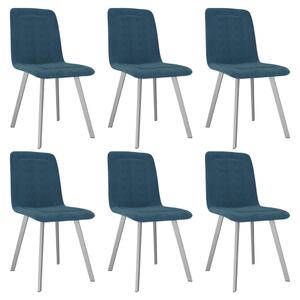 Krzesła stołowe, 6 szt., niebieskie, aksamitne