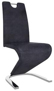 Krzesła o zygzakowatej formie, 6 szt., szare, sztuczny zamsz