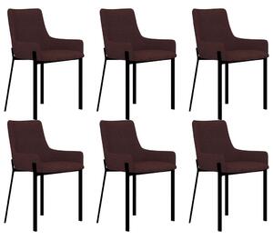 Krzesła stołowe, 6 szt., czerwone wino, tapicerowane tkaniną