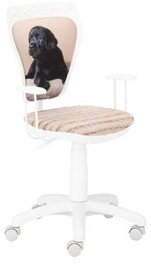 Krzesło Ministyle White Labrador dla dziecka do biurka, idealne do nauki