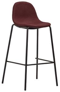 Krzesła barowe, 2 szt., kolor wina, tapicerowane tkaniną