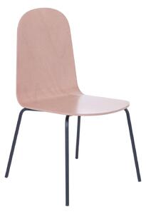 Krzesło Malmo steel wood, drewniane, na metalowych nóżkach, proste, w stylu skandynawskim