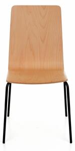Krzesło Skin steel wood, drewniane, na metalowych nóżkach, proste, w stylu skandynawskim