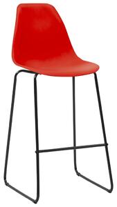 Krzesła barowe, 6 szt., czerwone, plastik