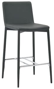 Krzesła barowe, 4 szt., szare, sztuczna skóra