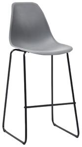 Krzesła barowe, 6 szt., szare, plastik