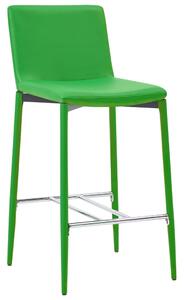 Krzesła barowe, 6 szt., zielone, sztuczna skóra