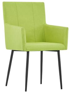 Krzesła jadalniane z podłokietnikami, 2 szt., zielone, tkanina