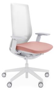 Białe krzesło biurowe siatkowe Accis Pro, stylowe, minimalistyczne